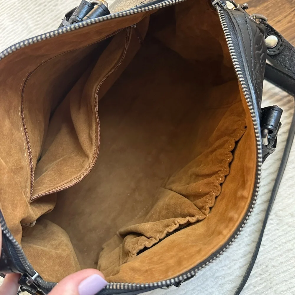 Patricia Nash Skye Satchel Burnished Tooled Leather Purse - Picture 6 of 8